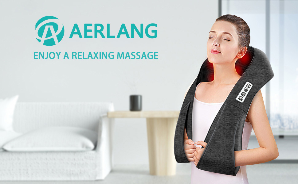 AERLANG Shiatsu Back and Neck Massager, Electric Massage Pillow Fathers Day Gift Ideas from Daughter Son