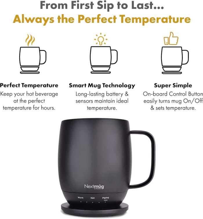 Nextmug - Temperature-Controlled, Self-Heating Coffee Mug